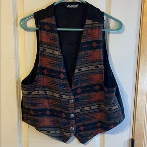 Black and Patterned Vest